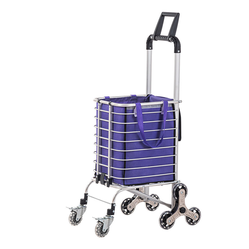 රෝද 8 Folding Aluminum Alloy Shopping Trolley Cart with Bag